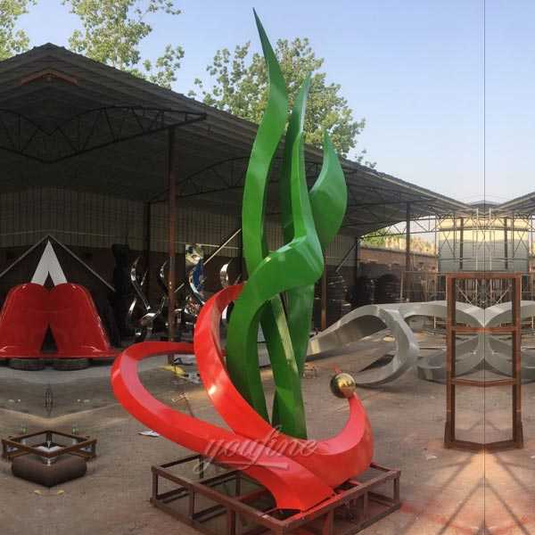 Outdoor Stainless Steel Abstract Sculptures Contemporary High Polished Statue for Sale CSS-79