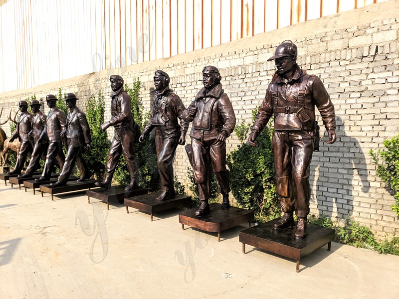 lifesize bronze army statues