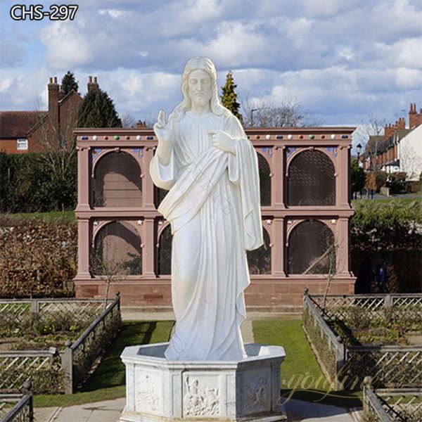 Large Church White Marble Statue of Jesus Outdoor Sculpture on Sale CHS-297