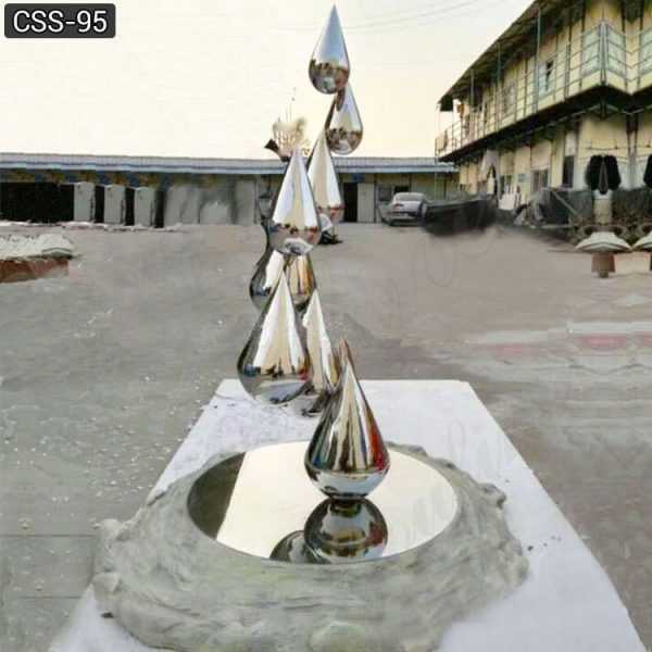 water droplets stainless steel sculpture