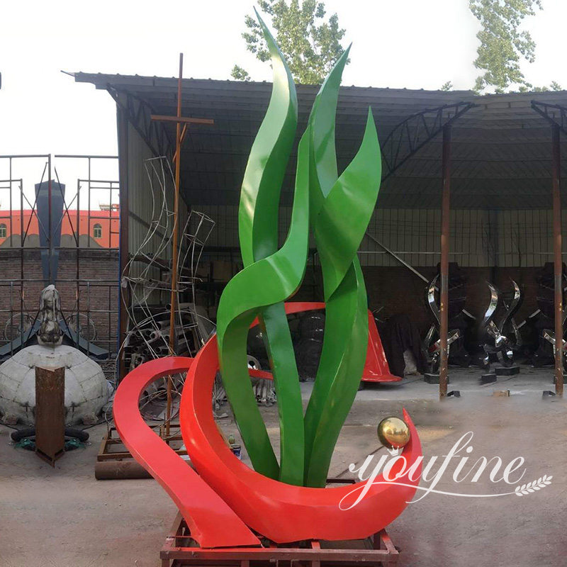 outdoor painted metal abstract sculpture (1)