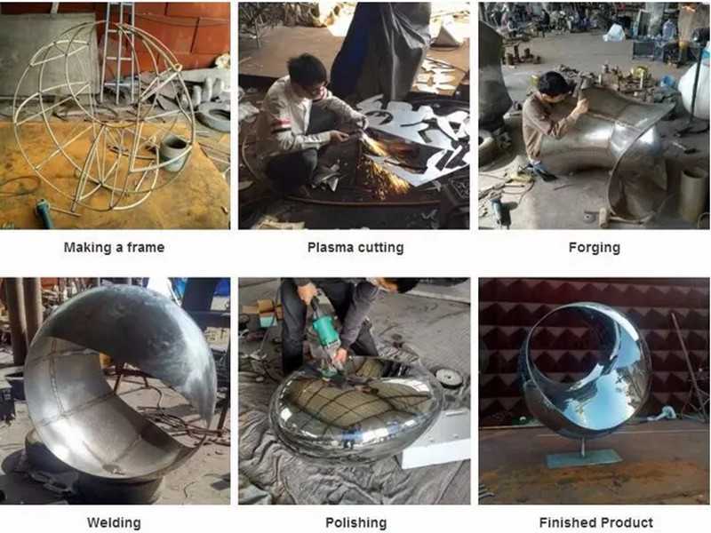 process of large stainless steel sculpture