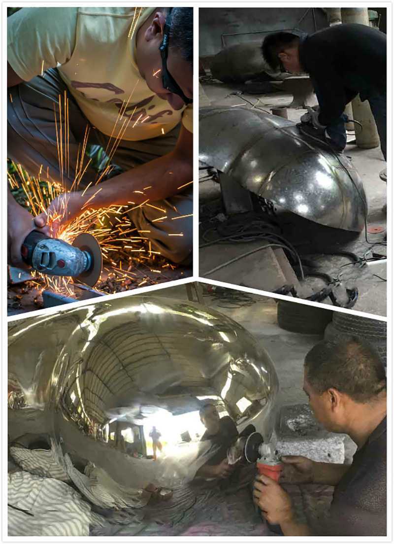 process of stainless steel abstract sculpture for sale