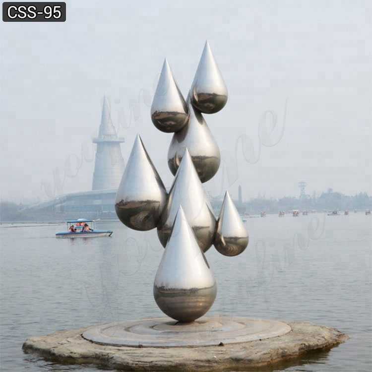 Popular Water Droplets Mirror Polished Stainless Steel Modern Style Outdoor sculpture CSS-95