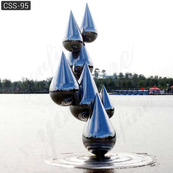 large water droplets stainless steel sculptures
