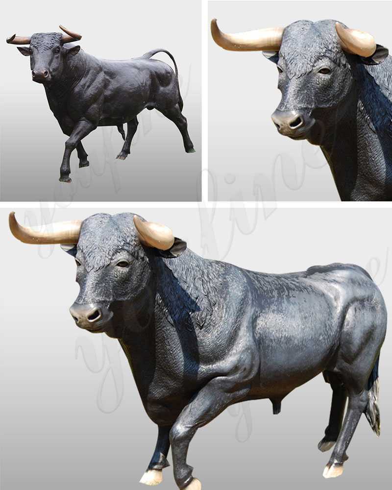 Antique Garden Large Bronze Bull Statue