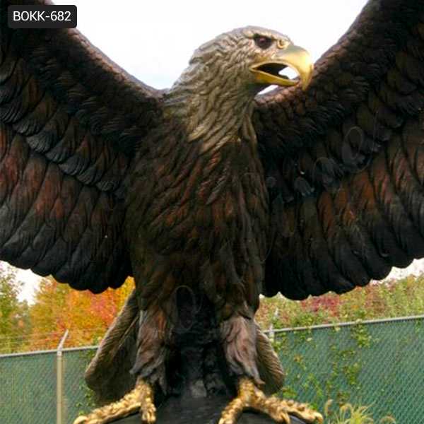 Bronze Eagle in Flight Statue