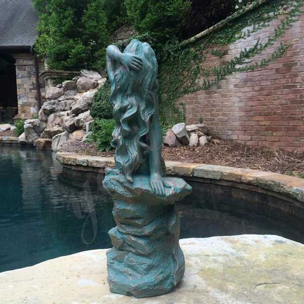 Bronze Patina Mermaid Statue for sale