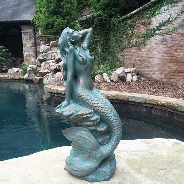 Bronze Patina Mermaid Statue