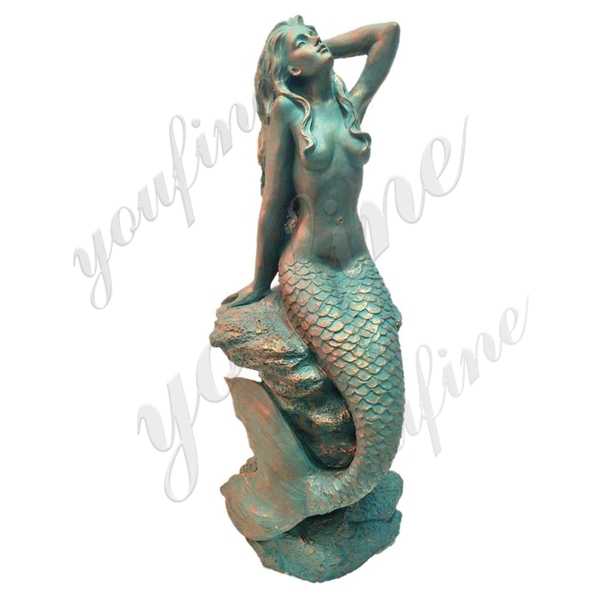Bronze Patina Mermaid Statues