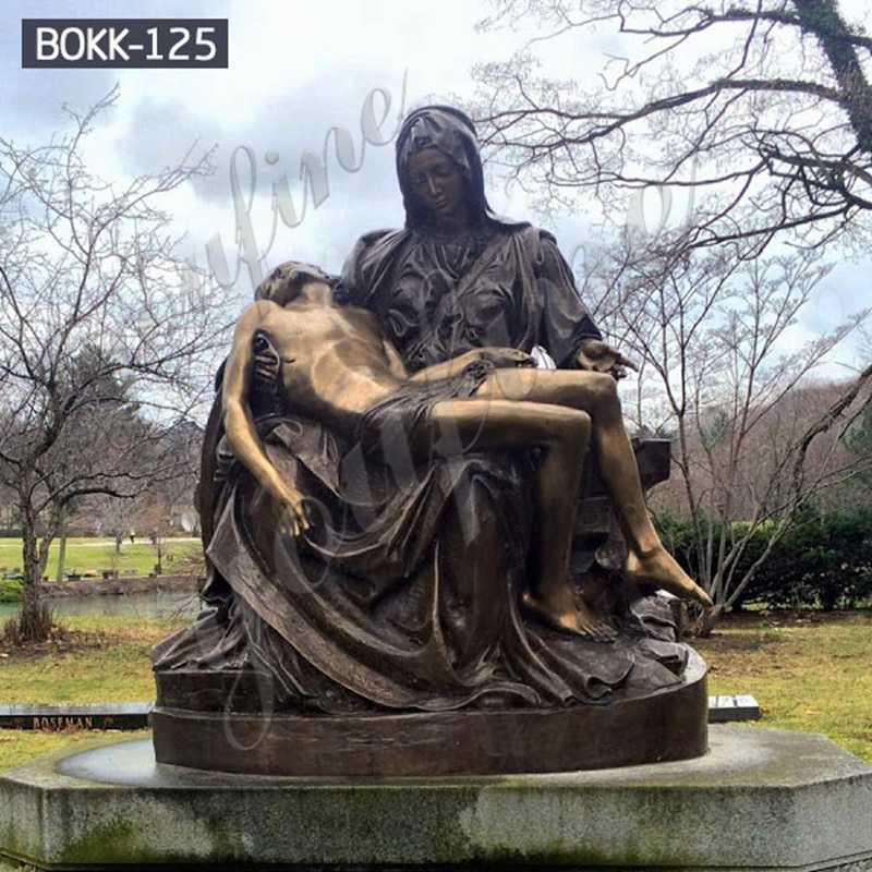 Bronze Pieta Mary Holding Jesus Statue for sale