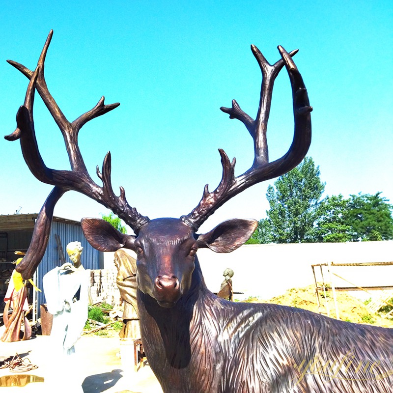 Bronze Reindeer Sculpture detail