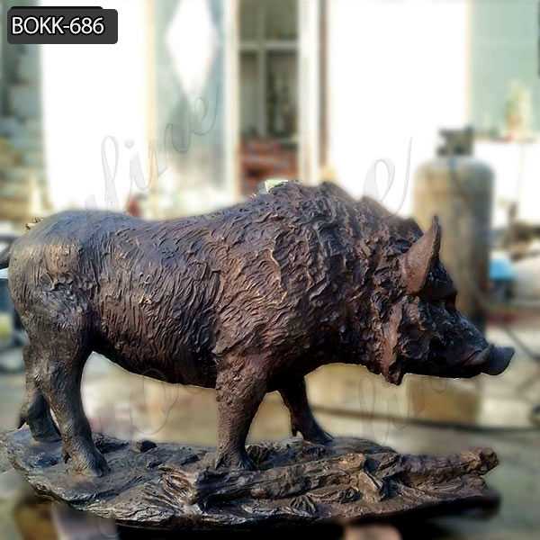 outdoor life size Bronze Wild Boar Statues