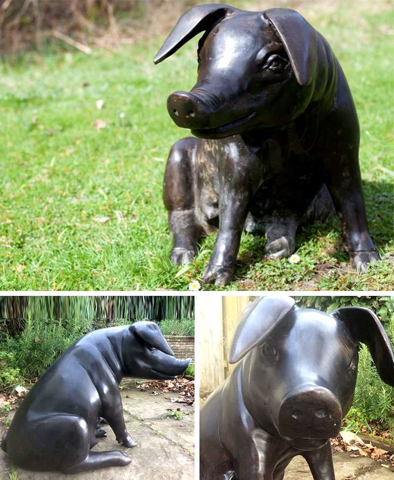 Bronze Wild Pig Statue Garden Animal Sculpture