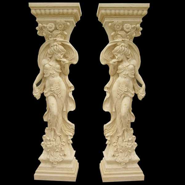 Carved Figure Porch Columns Home Depot for sale