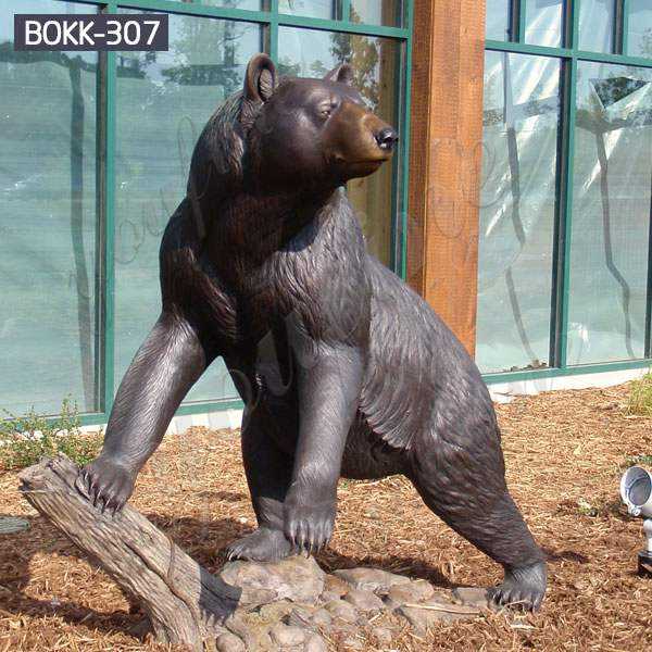 Cast Animal Bronze Wild Bear Statue Garden Decoration