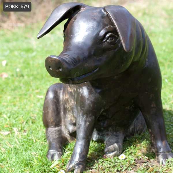 Cast Solid Bronze Wild Pig Statue