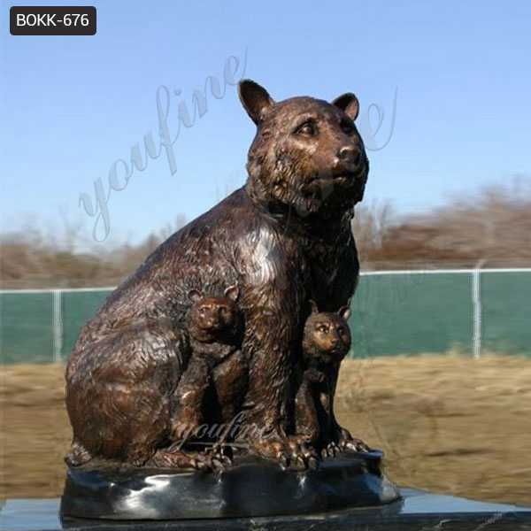 Life Size Casting Bronze Grizzly Bear Garden Statue BOKK-676