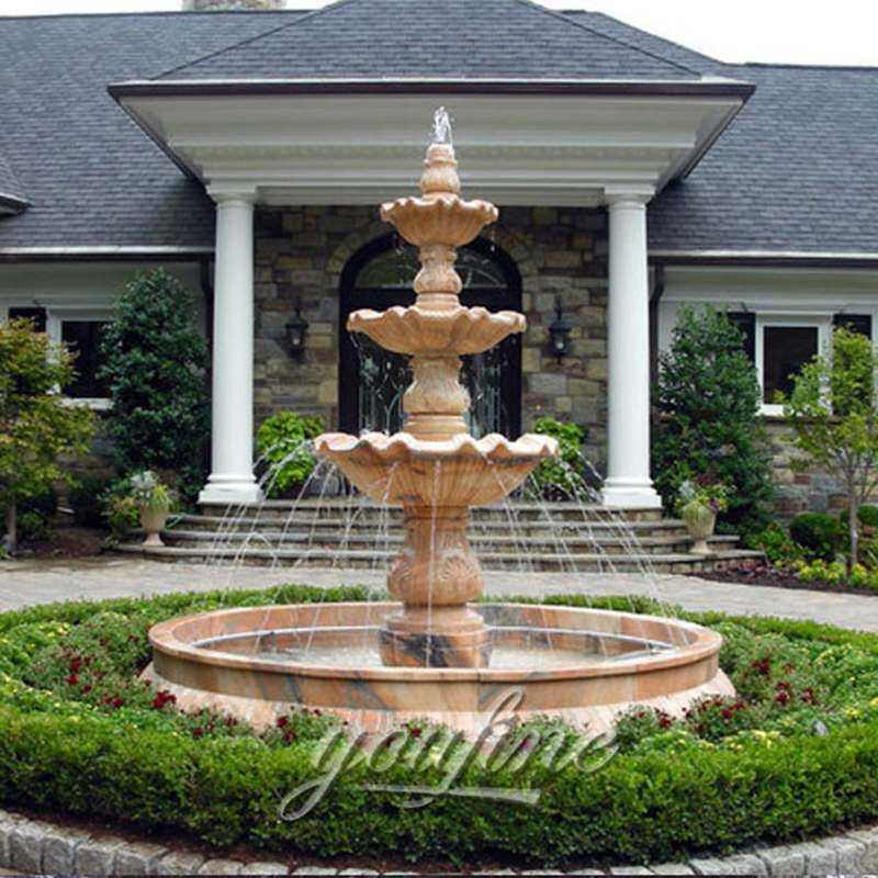 Classical 3 Tiers Antique Water Marble Fountain in the Center of the Garden for Sale MOKK-126