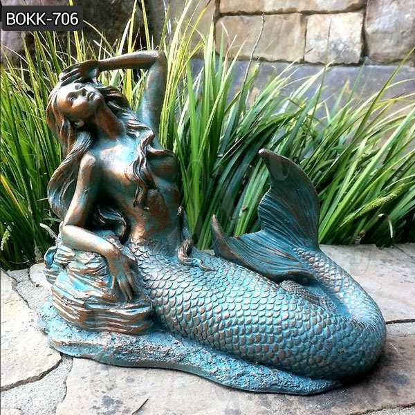 Beautiful Customize Bronze Patina Sexy Mermaid Statue For Sale Bokk Youfine Sculpture