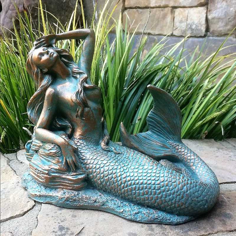 Beautiful Customize Bronze Patina Sexy Mermaid Statue for Sale BOKK-706