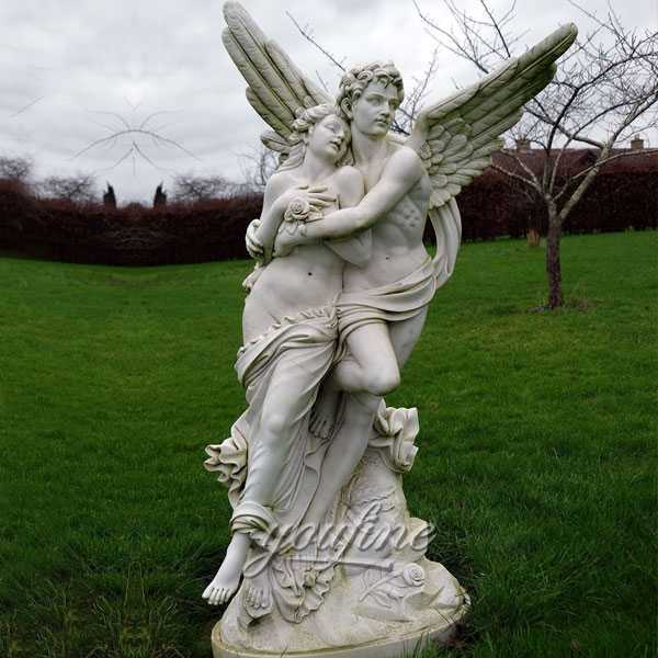 Famous art scculptures decorative Marble cupid and psyche sculpture for Garden