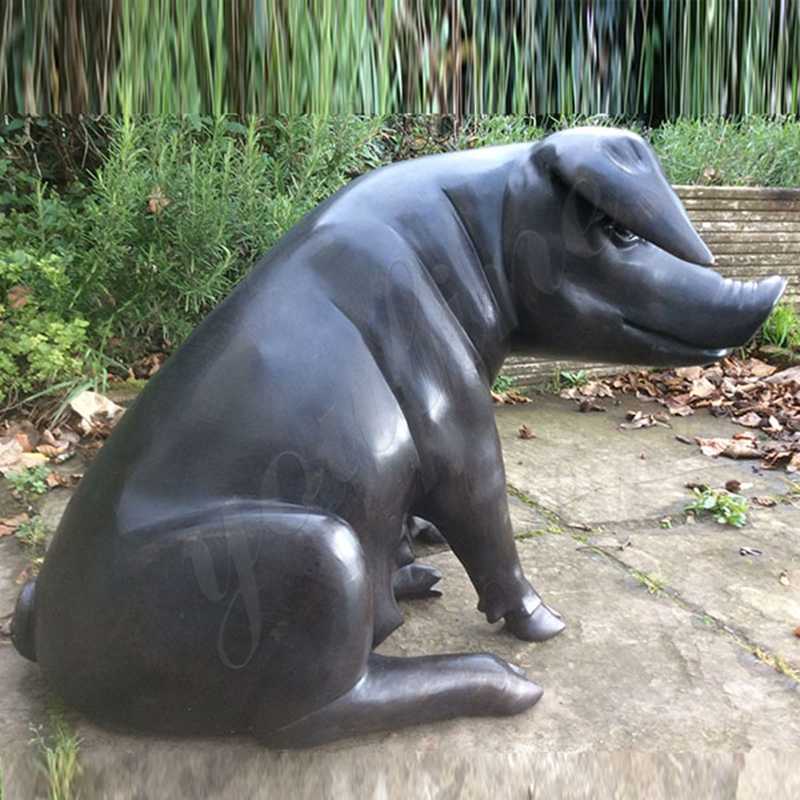 Fine Cast Solid Bronze Wild Pig Statue
