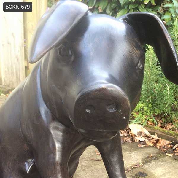 Fine Cast Solid Bronze Wild Pig Statues
