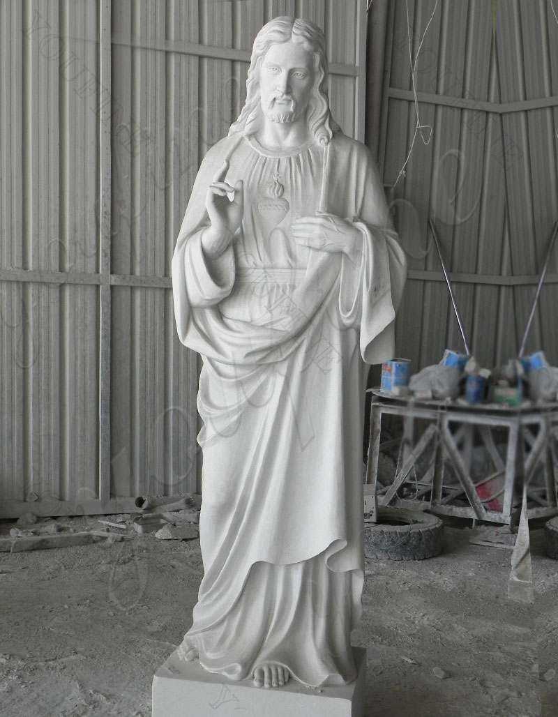 Garden Decoration Marble Jesus Sculpture for Sale