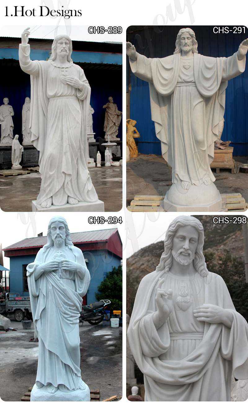 Garden Decoration Marble Jesus Sculptures for Sale