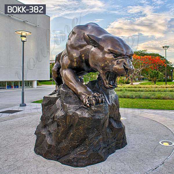 Good Price Running Leopard Bronze Statue Outdoor Animal Sculpture for Sale BOKK-382