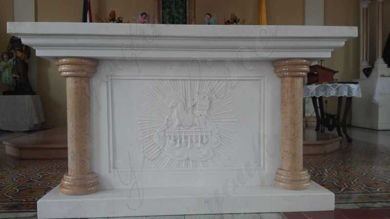 Hand Carved White Marble Altar