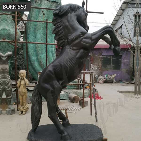 Life Size Hand Made Bronze Standing Horse Statues Ornaments for Sale BOKK-560