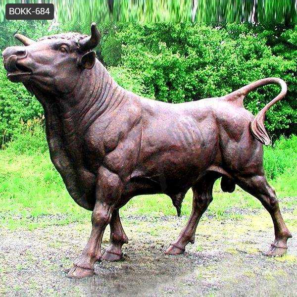 Hand Made Strong Outdoor Large Copper Bull Statue for Sale BOKK-684