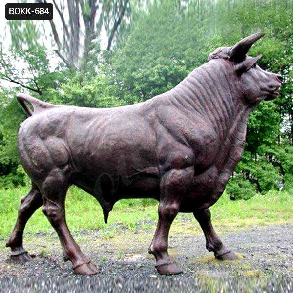 Hand Made Strong Outdoor Large Copper Bull Statue for Sales