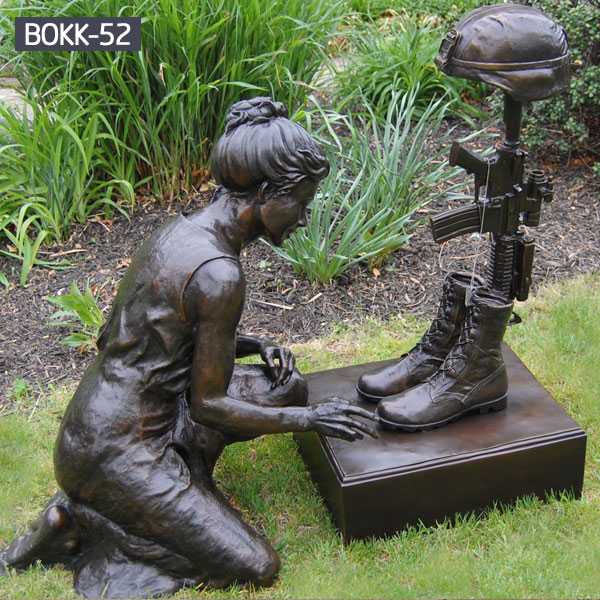 Kneeling Soldier Military Bronze Statue