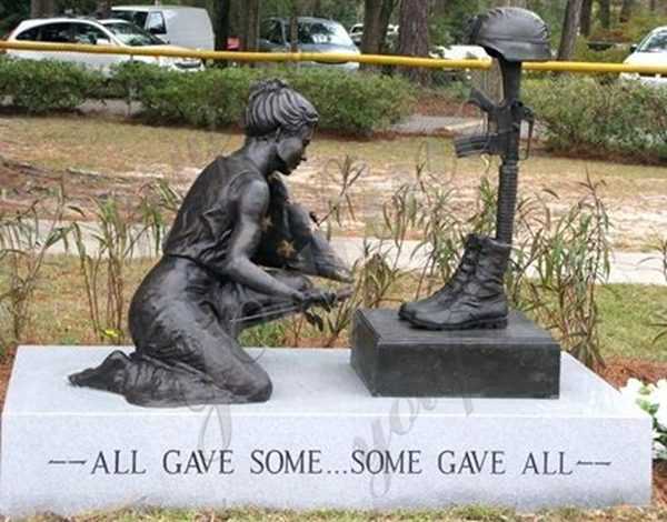 Kneeling Soldier Military Bronze Statues for sale