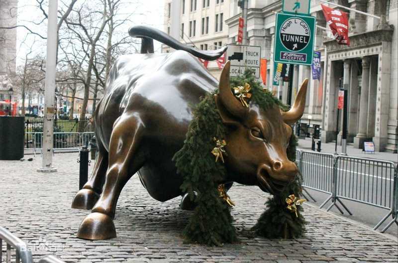 Large Antique Bronze Bull Sculptures