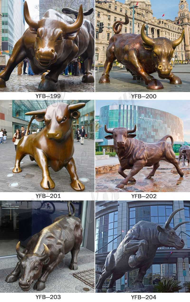 Large Outdoor Casting Bronze Wildlife Bull Statue Animal Sculpture Decoration