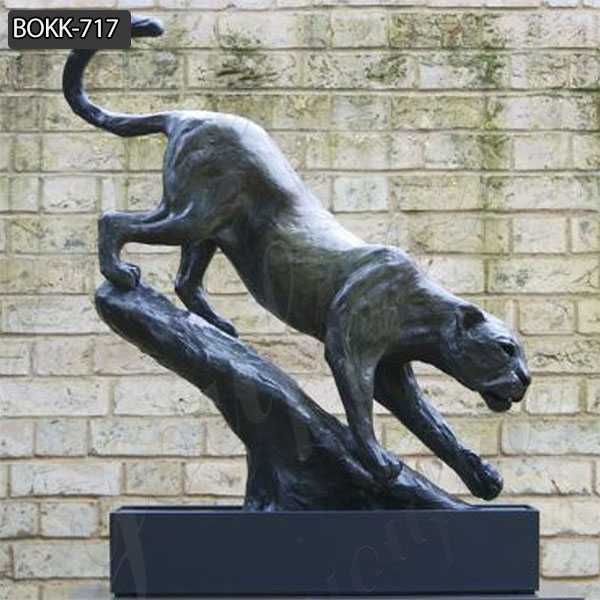 Casting Bronze Life Size Black Panther Statue Garden Animal Statues for Sale BOKK-717