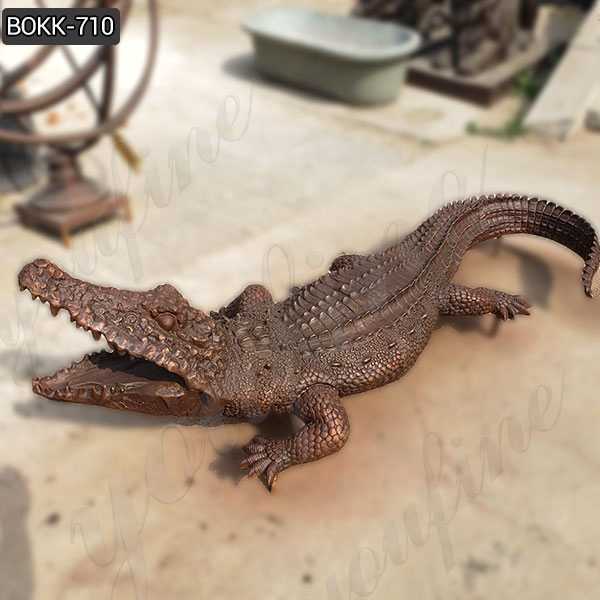 Life Size Bronze Garden Alligator Statue