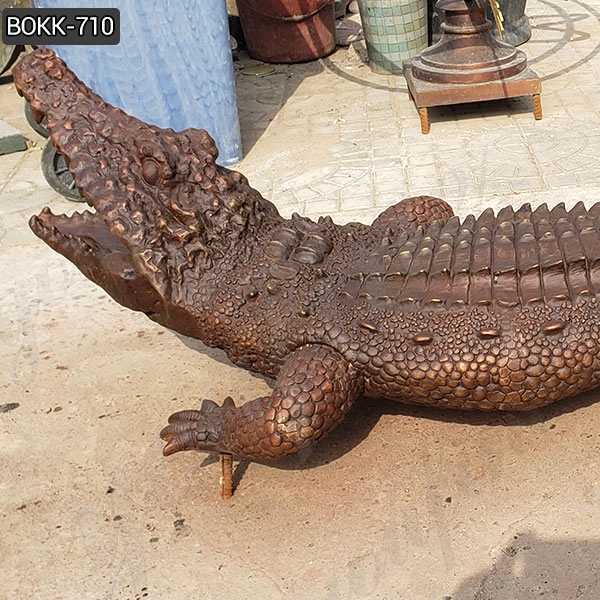 Life Size Bronze Garden Alligator Statues