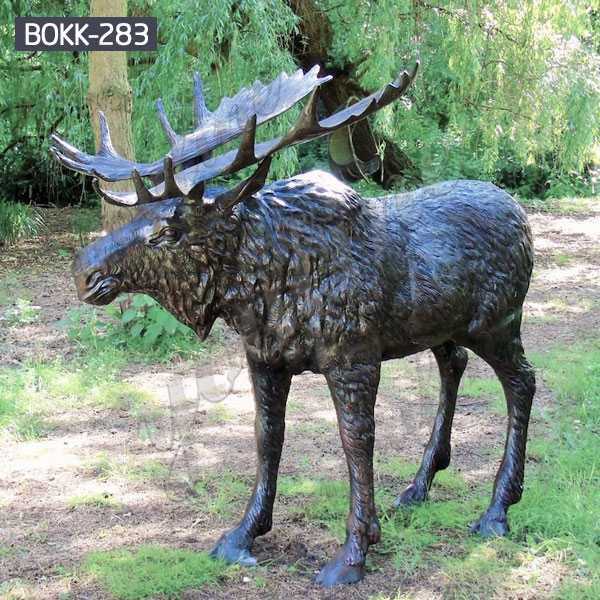 Life Size Bronze Moose Statue Wildlife Metal Sculpture ...