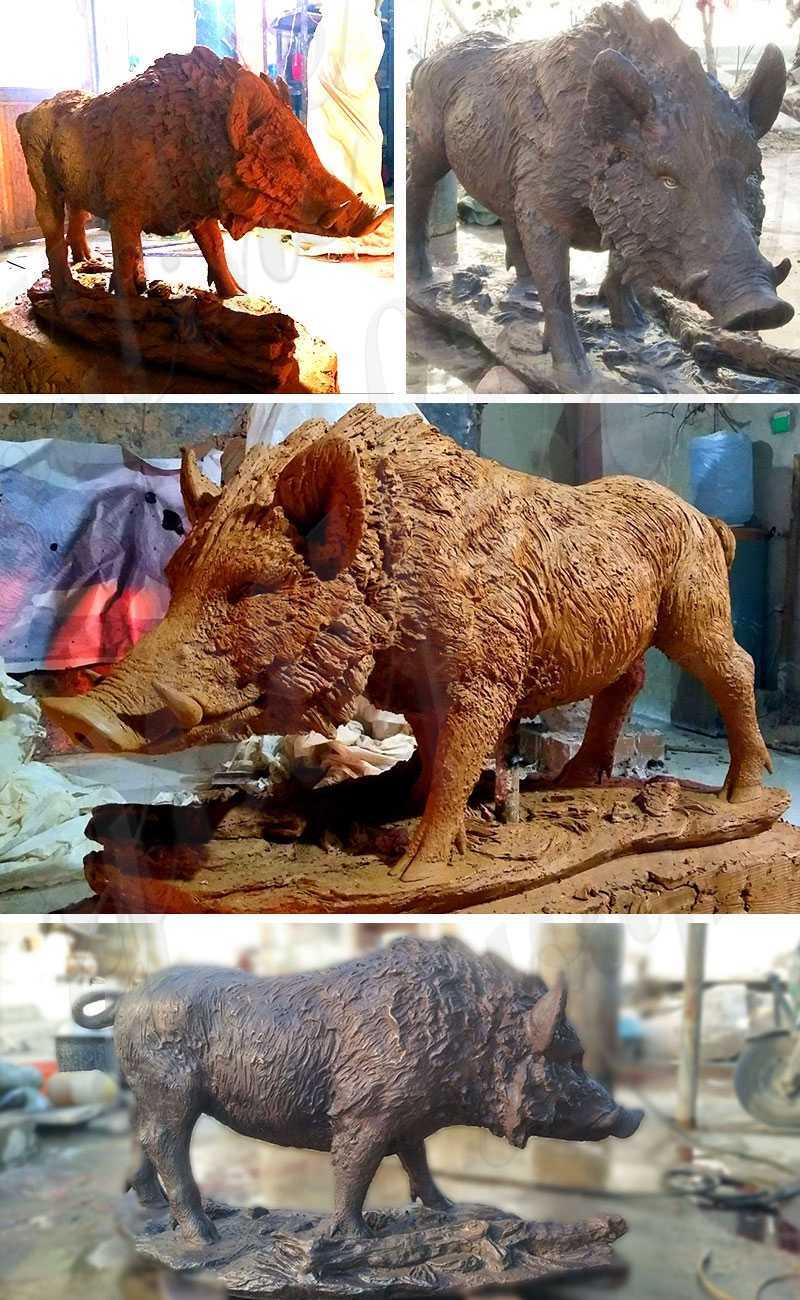 Life Size Fantastic Garden Decoration Bronze Wild Boar Statue for Sale