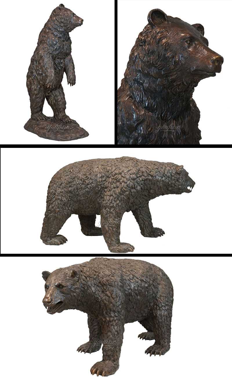 Life Size Wild Casting Bronze Bear Statue