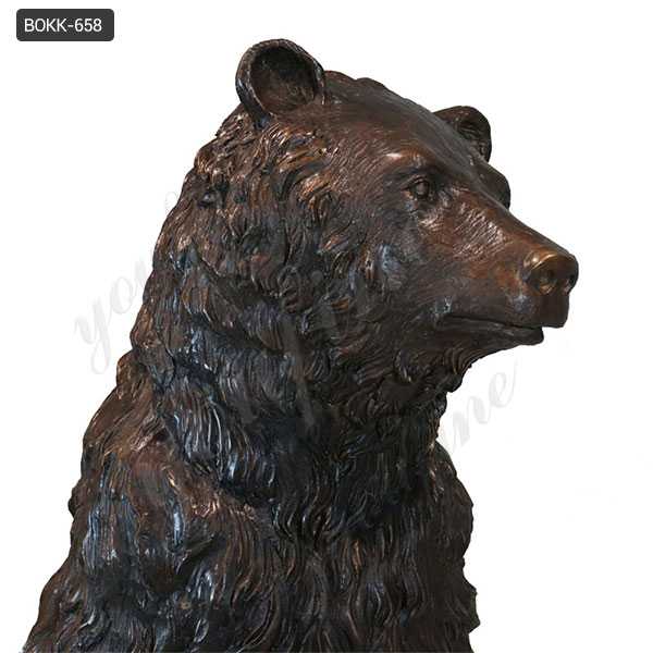 Life Size Wild Casting Bronze Standing Bear Statue