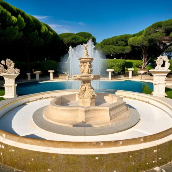 Marble Beige Outdoor Fountain