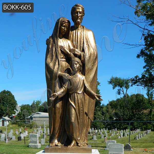 Garden Holy Family Mary Joseph and Jesus Bronze Statue Outdoor Decoration for Sale BOKK-605