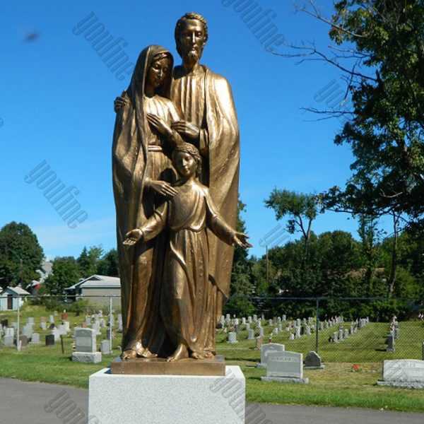 Mary Joseph and Jesus Bronze Statue on sale
