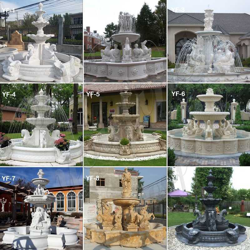 Natural Beige Stone Large Outdoor Fountains for sale